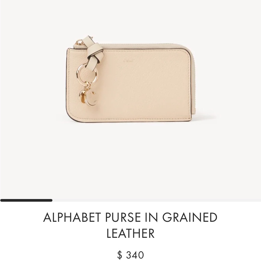 Chloe alphabet purse in grained leather beige